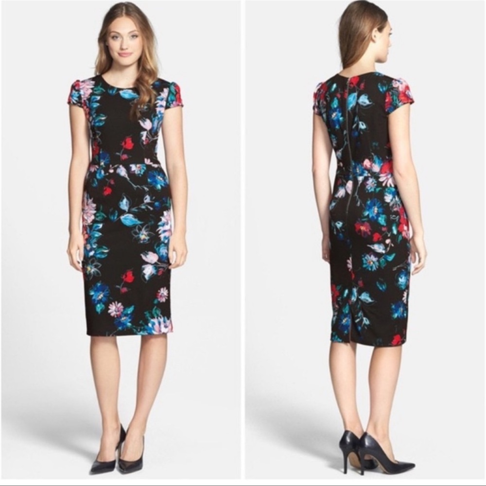 Betsey Johnson Floral Cap Sleeve Dress